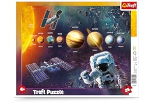 Trefl, Puzzle con Cornice, Sistema Solare, 25 Elementi, per Bambini dai 4 anni