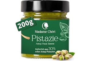MADAME CHÊRI Madame Chéri Pistaziencreme vegan aus 30% Antep Pistazien | 200g | Pistazienaufstrich auf Kichererbsenbasis ohne Zusatzstoffe aus der Türkei | Pistazien ideal für Brot und zum Füllen von Kuchen