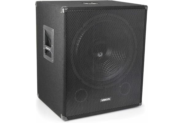 VONYX SMWBA18 Caisson de Basse 1000W - Subwoofer Bi-Amplification 18" - Sorties Amplifiées - Mixage Intégré - Echo Mode - Connectique Speaker - Infra-Grave - Caisson de Basse pour DJ