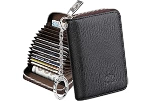 FurArt Credit Card Holder for Men and Women, RFID Protection, Key Ring, Zip Case