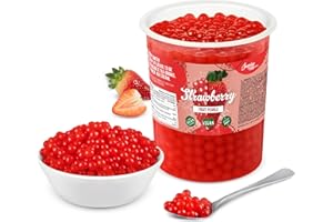 THE INSPIRE FOOD COMPANY INSPIRE FOOD Bubble Tea Perles Fraise | Bubble tea, perle de tapioca pour bubble tea | 100% vegan et sans gluten, sans colorant artificiel, 1 kg