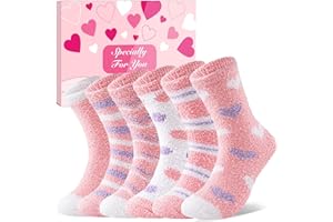 Niofind Przytulne skarpety damskie, zimowe, ciepłe, puszyste skarpety, grube, miękkie, termiczne, skarpety do domu, skarpety do łóżka, takie jak prezenty świąteczne dla kobiet, 36-42