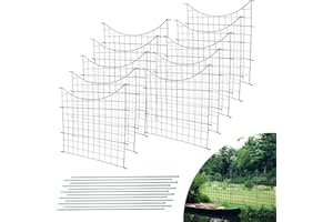 Tubiaz Ogrodzenie stawu, płot ogrodowy, dekoracyjne metalowe, 22 elementy ogrodzenia, 10 elementów ogrodzenia, 12 prętów mocujących, długość 7,5 m, ogrodzenie dla psów (pod łukiem, zielone)