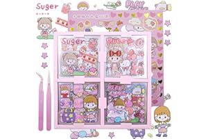CATELL 100 Piezas Mini Pegatinas de Dibujos Animados Transparente Pegatinas Decorativas Niñas Kawaii Stickers Pegatinas Kawaii Lindo para Cuadernos, Álbumes de Fotos, Obras de Arte de Bricolaje