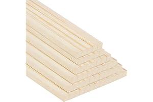 Belle Vous Pack de 50 Varilla Tabla Madera Manualidades Natural - 6,4 mm x 30 cm - Palos de Madera Extra Largo Sin Acabado - Chupetín y Manualidades – Varas Arte, Bricolaje