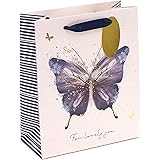 Medium Gift Bag - Birthday Gift Bag for Her - Pink and Purple Butterfly Design