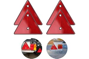 Helweet Red Triangle Reflectors, Trailer Reflectors, Rear Reflectors, Safety Reflectors, Red Rear Reflectors, For Trailers, Motorcycles, Caravans, Trucks, Boats, 4 Pieces
