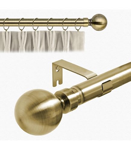 Harrison Drape Integra Brass Corded Curtain Pole Rings - Royal Orb Golden Glide - Pack Of 4 (Gold) - View #2