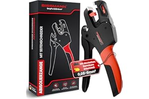 Bissmann® Automatische Abisolierzange | Schnelles & Präzises Abisolieren | Edelstahlklinge - Inkl. Seitenschneider | Für alle gängige Kabel 0,08 bis 6 mm² | Abisolierwerkzeug | Kabelabisolierer