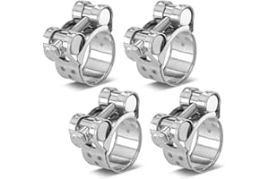 Poppstar 2 piezas Abrazaderas de perno articulado de acero inoxidable, rango de sujeción 26-28 mm, ancho de banda 18 mm, W4