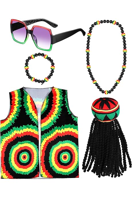 CRAZY LIZARD String Vest - Jamaika Netzweste In Rasta Farben Für Herren