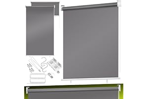 KESSER® Store Vertical Marquise de Balcon Protection visuelle Protection Solaire Store latéral Ombrage, Stable et résistant aux intempéries, pour Balcon, terrasse, Jardin, Gris, 140x240cm