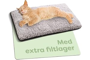 Självuppvärmande filt för Katter och Hundar 60x45cm - mjuk och mysig kattfilt - bullerreducering - tvättbart överdrag - med h