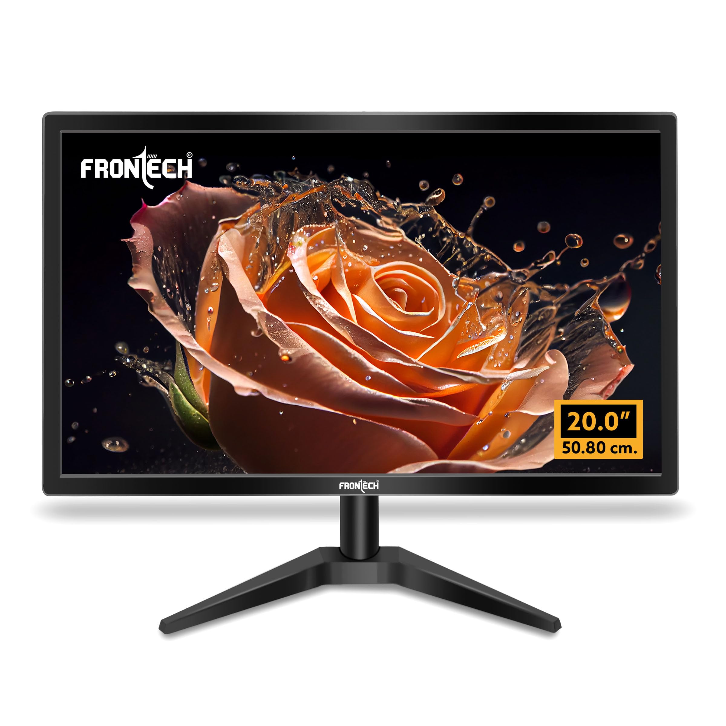 FRONTECH 20 Inch HD LED Monitor | Refresh Rate 60 Hz, 1600 x 900 Pixels | Wall Mountable Slim & Stylish Design with 16.7M Col