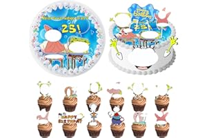 BYHSOEP 17 Stück Fondant Tortenaufleger Foto 25th, Geburtstag 25th Tortenaufleger Tortenbild, Foto Kuchen Tortendeko Essbar, Fondantpapier, Cake Decoration