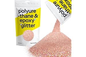 HEMWAY Purpurina para resina cristales metálicos holográficos de oro rosa para manualidades con epoxi copos microfinos vasos cera derretida 100 g/3,5 oz