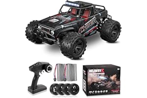 JOYTREKY Coche Teledirigido - Coche Teledirigido A Escala 1:18 Alta Velocidad 40Km/H Todoterreno 4WD 2 BateríAs 2,4 GHz Recargable para Adultos Y NiñOs - Negro