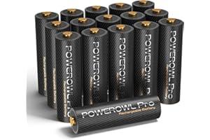 POWEROWL Piles AA Rechargeables Pro, Haute capacité 2800 mAh, Batterie NiMH AA de qualité supérieure - 16 pièces
