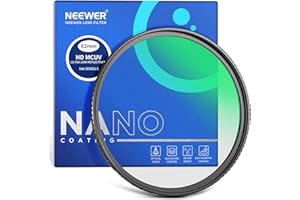 NEEWER Filtr UV 62 mm do obiektywu o bardzo niskiej współczynniku odbicia, wielopowłokowy filtr ochronny UV, szkło optyczne HD, ultra cienka rama aluminiowa, odporna na wodę / zarysowania / olej