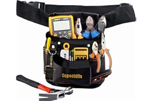 Copechilla bolsa herramientas negro con cinturón ajustada,resistente y profesional,Material lona oxford espesado,para electricistas, técnicos…