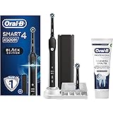 Oral-B Spazzolino Elettrico Ricaricabile Smart 4 4500, 1 Spazzolino Nero, 2 Testine CrossAction, 1 Custodia da Viaggio + Dent