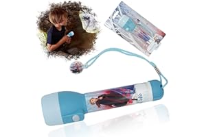 HOVUK® Frozen II - Torcia a LED con licenza per bambini, 16 cm