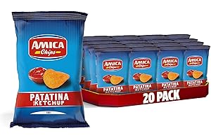 AMICA Chips | La Patatina Gusto Ketchup, Snack Senza Glutine, Con Olio di Semi di Girasole, Aroma Naturale, 20 Pezzi x 100 gr