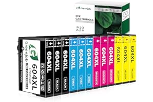 Greenjob 604XL Compatibili per Epson 604 XL Multipack per Expression Home XP-2200 XP-2205 XP-3200 XP-3205 XP-4200 XP-4205 Workforce WF-2910 WF-2930 WF-2935 WF-2950 (12 Pezzi)