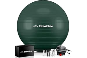 EliteAthlete Ballon Gym avec système anti-burst - Fitness Pilates Yoga - Ballon Grossesse avec pompe à air incluse