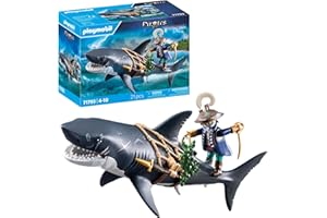 Playmobil | Pirates | Danger avec Le Requin géant | Jouet de Pirates | Figurines de Pirates | Jouet pour Enfants dès 4 Ans | 71793