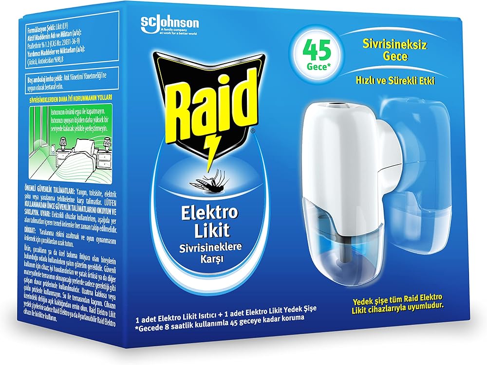 Raid Likit Elektrik Makine ve 45 Gece Yedek (Sivrisineklere Karşı)