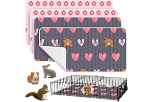 OPEYATOYS Lot de 4 Tapis de Cage à Pipi Imperméables absorbants Lavable Réutilisable pour Petits Animaux Lapins Chat Hamsters Petits Chiens Rouge-61 x 120 cm