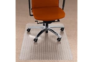 FLODI. Office Chair Mat for High Pile Carpet Floor (75 x 120 cm) 4 mm Thick, Highly Transparent Clear PVC Floor Protection Mat with Studs, Durable and Shatterproof