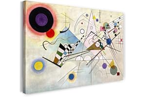 Printed Paintings Impression sur Toile (120x80cm): Wassily Kandinsky - Composition 8 (1923)