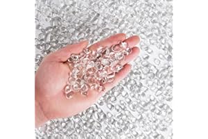 Hisredsun 2.1 lb Clear Glass Stones, 6-9mm Crystal Gemstones Stones Small Glass Pebbles for Aquarium, Flowerpot, Landscaping, Vase Fillers