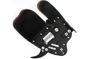 Wolfman Archery Finger Tab Genuine Leather Finger Guard Protector Gear with Aluminum Plate Adjustable Finger Guard Protective Gear for Recurve Bow Shooting