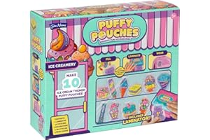 John Adams Puffy Pouches Ice Creamery Set: Make Your Own Squishy Fun Accessories & Bag Charms | Food Themed Arts & Crafts Fun | Cute Decorations | Gift Idea For Birthday & Christmas | Age 5+