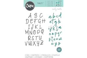 SIZZIX Set de Troqueles Thinlits 663421 2 pzas Juego de Alfabeto by Emily Tootle
