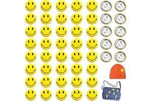ZALHIN 50 Pizze Spilla Da Sorriso - 25mm Smile Face Rotondo Spille Personalizzate, Adatto a Bambini, Camerieri e Volontari Sociali, per Progetti Scolastici, Attività Volontariato, Decorazion Feste