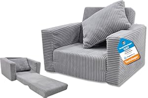 Odolplusz Kindersessel klappbar | Kindersofa Mini-Sessel Kinderstuhl Kuschelsessel | Kindermöbel für Kinderzimmer | (Grau aus Cord)