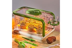 Mostop Kinder-Pflanzenzucht-Kit mit Tropfbewässerungssystem und LED - Wachsen leicht im Gewächshaus oder Raum - Kinder Gartenset DIY