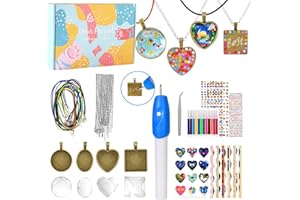 johgee Manualidades Niños Creativo Kit Hacer Joyas Niñas Collares Manualidades Niñas 6 7 8 9 10 11 12 años Crea Tus Joyas Kit Manualidades Materiales para Collar y Pulseras Juguetes Niños Regalos