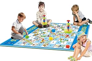 EDUK8 WORLDWIDE LIMITED Giant Snakes & Ladders Game - by Eduk8 Indoor & Outdoor Playing Fun Learning Floor Mat for 3 4 5 6 or 7 Year olds (Giant Snakes & Ladders)