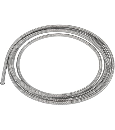 Tuyau Tressé AN6 Pour Huile/Carburant - 8ft (244 Cm) - Acier Inoxydable, Pression 1000 PSI - Universel Voiture, Moto - 2