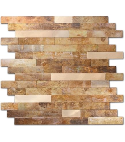 18 Pièces Mosaïque Auto-Adhésif Carrelage Mural, Peler Et Coller Des