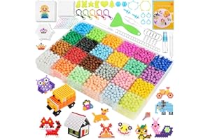 AUAUY Zestaw koralików wodnych dla dzieci, zestaw uzupełniający do koralików wodnych, 6800 sztuk magicznych koralików wodnych 24 kolory, magiczne koraliki wodne dla dzieci początkujących DIY zabawki