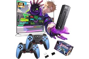 QISHENKOLA X2 Blue Retro Game Stick - 4K Retro Video Game Console Built-in 70000+ Games,Supports 50+ Emulators,with 2 Wireless Controllers,Plug And Play,Home,TV/Computer,gift for men husband (256G)