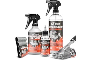 BIO-CHEM CLEANTEC Bio-Chem - Profi Set 5 Produits Nettoyage Barbecue et Four - Détachant résine et Traces de brûlé - Nettoyant Surfaces barbecues, Fours, planchas - Huile de Soin, Brosse et éponge