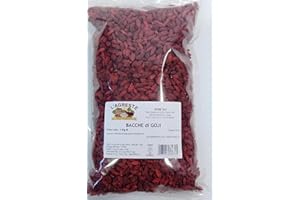 DRYFRUIT L'AGRESTE - BACCHE DI GOJI (Goji berry) Naturali, senza zucchero, confezione sottovuoto salvafreschezza. Alta Qualità Confezione da 1 Kg