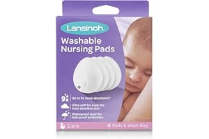 Lansinoh Waschbare Stilleinlagen - 4 Stück inkl. Wäschenetz - ultrasaugfähig, superweich und wiederverwendbar
